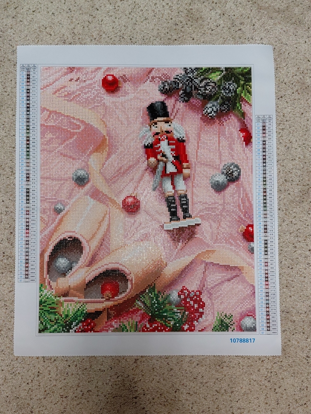 Holiday Nutcracker Diamond Art Wall Decor - Pink and Red